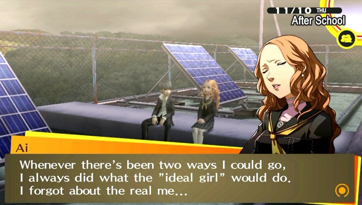 She then also goes on to change the way she acts towards others and she decides to be herself and not the people she sees in magazines. She decided to be herself which is what Persona is all about. Accepting the true you and embracing it.