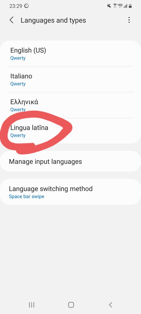 Great news: just upgraded my phone this week and the latest OS for Android (at least with Samsung) has a downloadable language set for Latin. Finally! It will be so much easier to message and text people in Latin now!!!