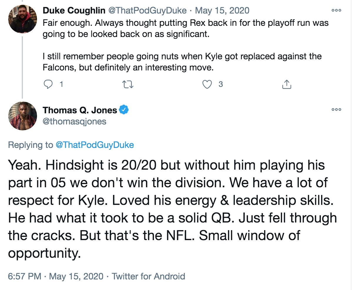 Several high profile Lovie-era Bears vets have sworn by Kyle Orton. Considering Jay's arrival shifted the team's identity, expectations and locker room dynamics, I'll always wonder what might have happened with Orton. Here is the great  @thomasqjones on Kyle's impact: