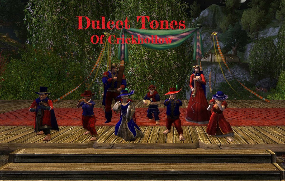 PontinFinnberry's tweet photo. Dulcet Tones plays music every Sunday at 4:30PM EST/Server-time in Bree at the park across from the Town Hall/Jail on top of the big rock, on #Crickhollow server all welcome to stop by and listen! #Lotro https://t.co/2JCvdzO5bK