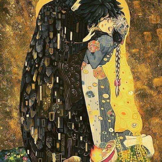 gusstoys's tweet photo. El beso de Klimt // El Castillo vagabundo de Howl
Tomado de @_PerV_ #art #reinterpretacion #kiss #klimt https://t.co/3TvEN9QNBB