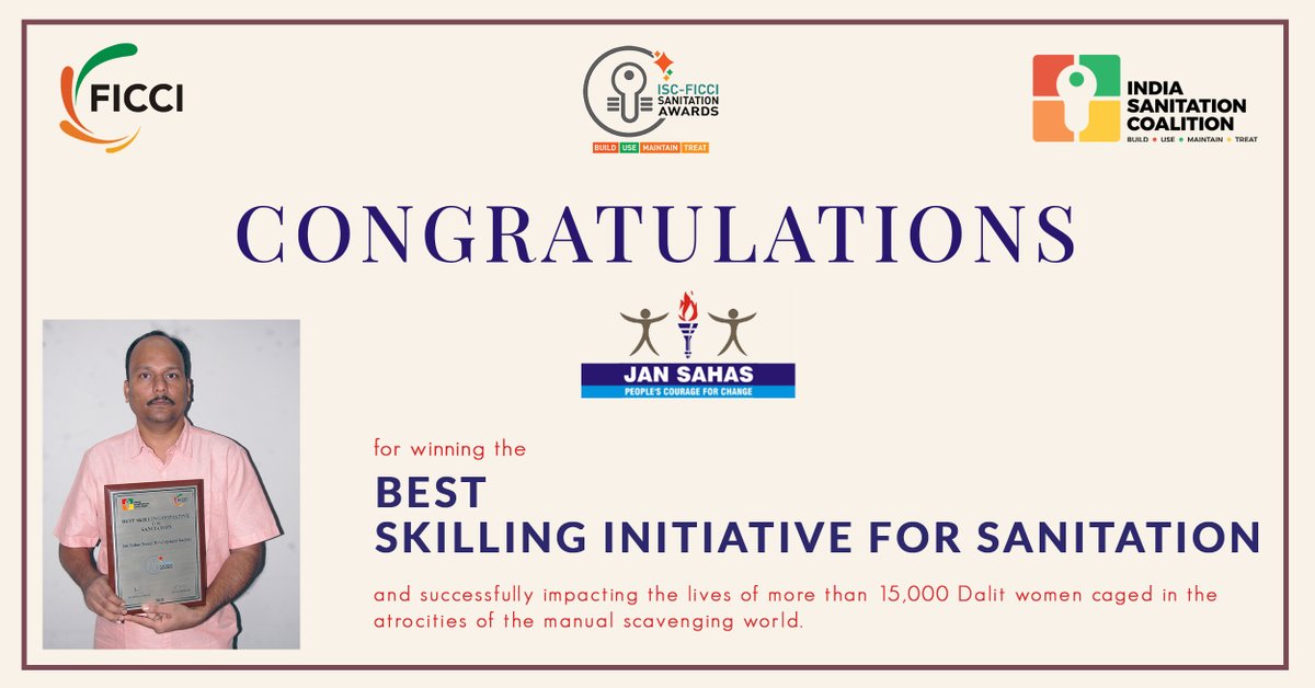 indsancoalition's tweet photo. JanSahas group with their honor for the Best skilling activity for Sanitation. We at ISC Conclave salute them for their estimable endeavors in the Sanitation area and wish them luck in their future. . #ISCConclave2020 #ISC #winners #Conclave #Sanitation #honors
@jan_sahas https://t.co/4ZOFpOKw1J
