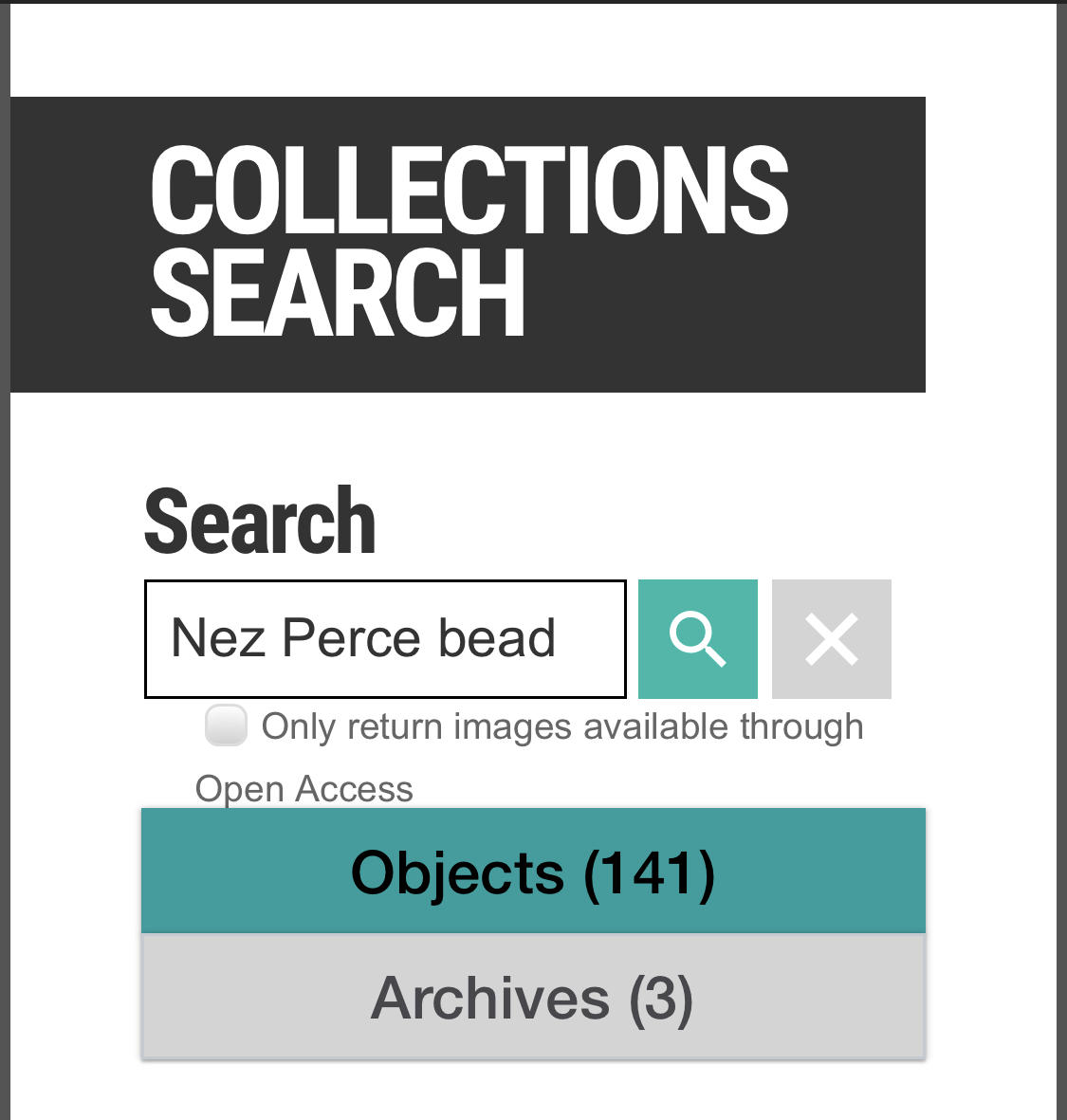 Play around with the search terms. Remember beadwork, beading, beads all come up with different results - databases are like that. The results come up and you can start scrolling.