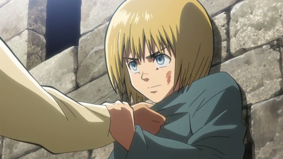 first, we need to understand the two characters and why they are compatible w one another. ill start with armin. armin, from the beginning of season 1 and onwards has always viewed himself as reliant towards his friends. he often has flashbacks to eren + mikasa protecting him