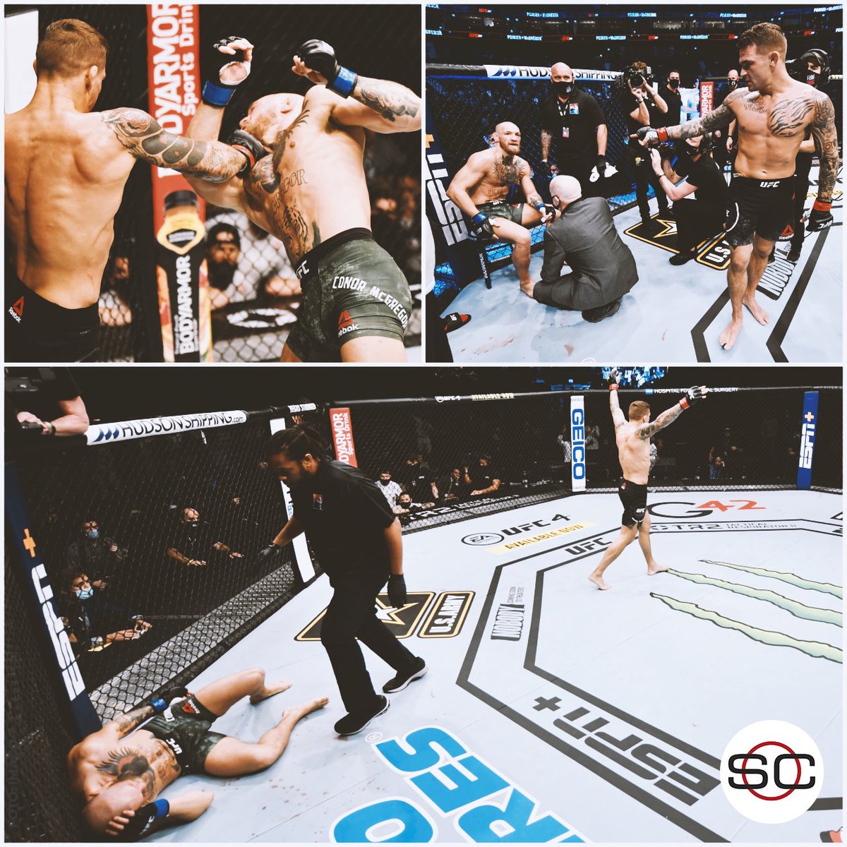 SportsCenter_nt's tweet photo. ¡Noquearon a McGregor! 😱🚨

Dustin Poirier dio la campanada en la #UFC 257 al noquear a ‘The Notorious’ a los dos minutos del segundo round 🔝👊

Conor NUNCA había sido noqueado en su carrera 🔥 https://t.co/UM5XGmnXTO