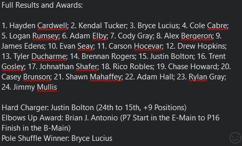 ASCORSLeague's tweet photo. .@HaydenCardwell redeems last years defeat to win the 2nd Annual ASCORS Chili Bowl Nationals. https://t.co/PDLmbaYwZa