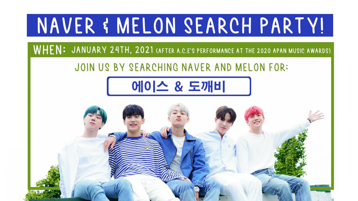CHOICE_NAtion7's tweet photo. 🔍  NAVER &amp; MELON SEARCH PARTY! 

After #ACE's performance at the #ApanMusicAwards2020, visit both https://t.co/PXXmcsOPtA and https://t.co/O1BSxnjU6G, search for #에이스 and #도깨비, and lets try to get them trending in the real time searches!

#ACExAPAN2020 #GlobalHallyuStarACE https://t.co/LlaFoHvOW4