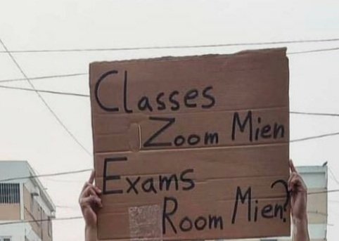 the_nadeem786's tweet photo. We attend online classes so why we will attempt traditional exams. Stop torturing to students. Students reject physical exams.
@AKTU_Lucknow
@Vineetkansal2
@vpathakin
@DrRPNishank
@RahulGandhi
@SaralPatel
@Neerajkundan
#CancelOfflineExamAKTU https://t.co/j9YWKbBe5x