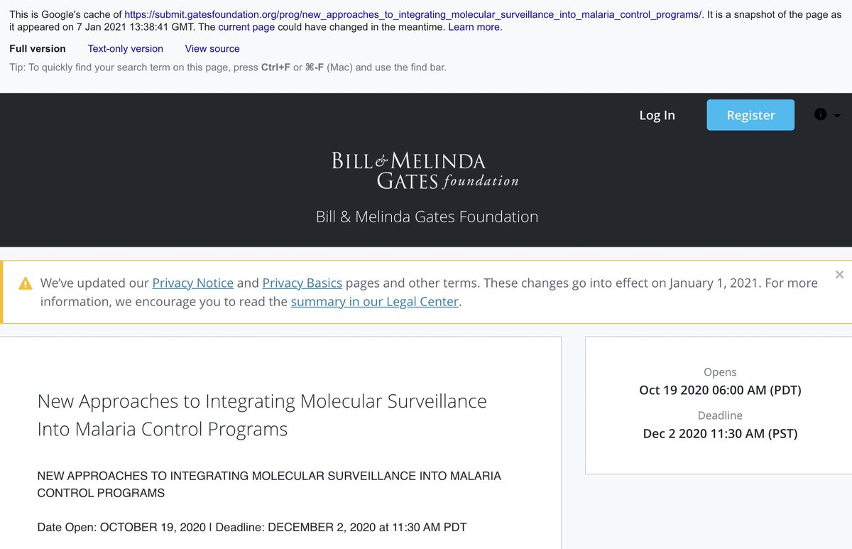 Deleted page from Gates Foundation site.