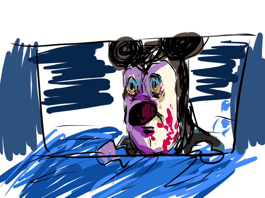 ポケモン 従兄弟にペニーワイズみたいなネズミーマウス描いてって言われたので 匿茶のイラスト