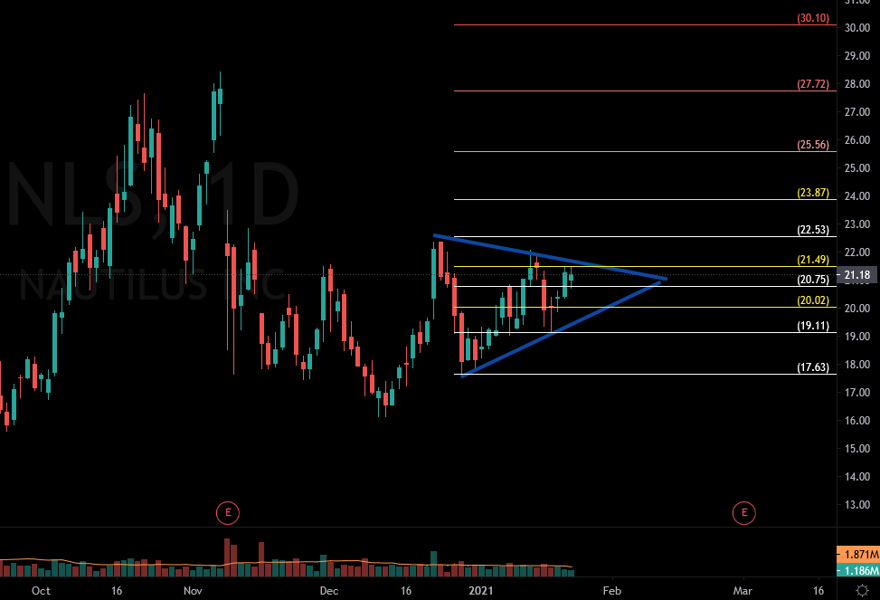 TamirTiko2110's tweet photo. $NLS Daily
#longidea
Entry on breakout above upper blue line then
levels on Chart
#TechnicalAnalysis #StocksToTrade
#StockMarket #stockstowatch #stockstobuy
#stocks #patterns https://t.co/bTBFMa43i6