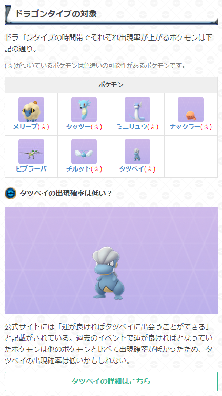 ট ইট র ポケモンgo攻略 Gamewith 17時までドラゴンタイプのポケモンがおこうから出現しやすくなります また デンリュウの特別な技を覚えさせられるのも残り1時間です ドラゴンタイプ登場時間 16 00 17 00 おこうを使用するのをお忘れなく おこうの ট ইট র ポケモンgo攻略 Gamewith 17時までドラゴンタイプのポケモンがおこうから出現しやすくなります また デンリュウの特別な技を覚えさせられるのも残り1時間です ドラゴンタイプ登場時間 16 00 17 00 おこうを使用するのをお忘れなく おこうの