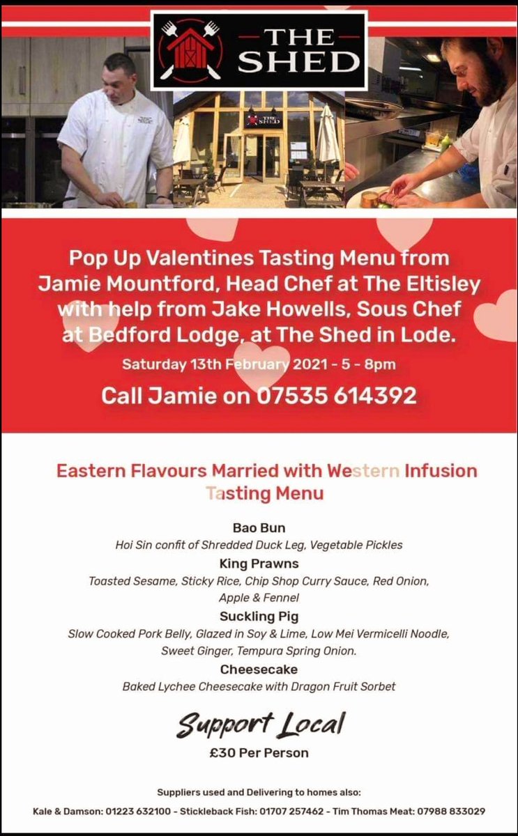 JakeHowells1994's tweet photo. #Valantines2021 is just a few weeks away, so here's a delectable #eastmeetswest menu to tickle your tastebuds! #Takeaway Asian Flavours with British Flare &amp; Creativity! 
Also a Fantastic Sunday Lunch Menu for delivery! 🤤
@kaleanddamson @SticklebackFish @theshed45 @drivechefjamie https://t.co/JPe9eoNKl6