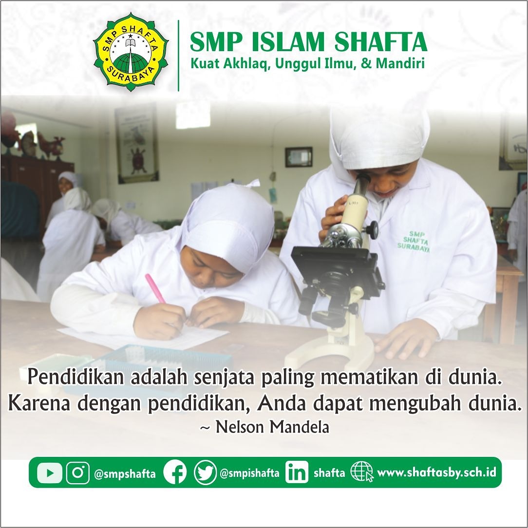smpishafta's tweet photo. Pendidikan adalah senjata paling mematikan di duna. Karena dengan pendidikan, Anda dapat mengubah dunia.
-Nelson Mandela
#smpsmashafta
#shaftatv
#shaftasaif
#sekolahislamshafta
#islamicschool
#infoppdbinden
#infoppdb https://t.co/ClIXr0vWU6