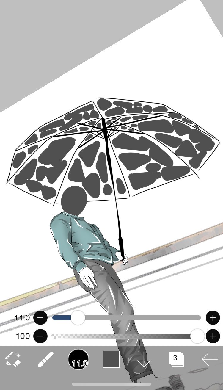 Twitter 上的 はとぽっぽ 自己流 ビニール傘の描き方 1 傘の骨組みを描く 2 ビニールの部分を隙間を作りながら塗る 3 塗った部分を フィルター スタイル 水滴 4 お好みに調節して完成 是非やってみて下さい アイビスペイント T Co