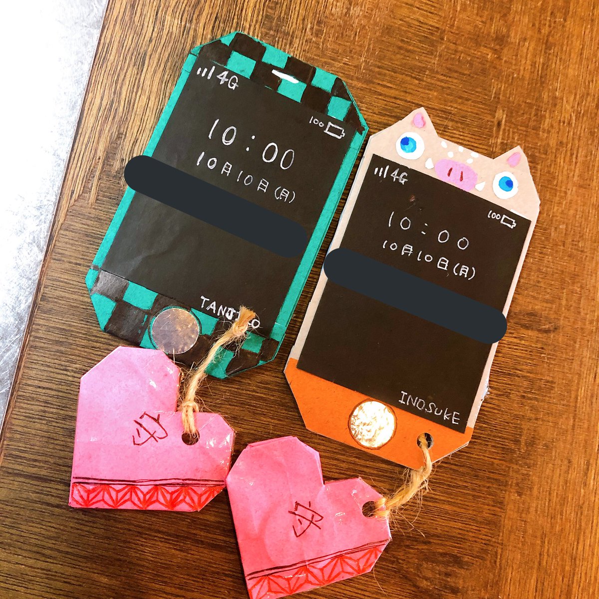 淡雪つばさ على تويتر スマートフォンと禰豆子デザインのハートのお守りストラップ 作るの楽しい 折り紙 鬼滅の刃 淡雪つばさ على تويتر スマートフォンと禰豆子デザインのハートのお守りストラップ 作るの楽しい 折り紙 鬼滅の刃