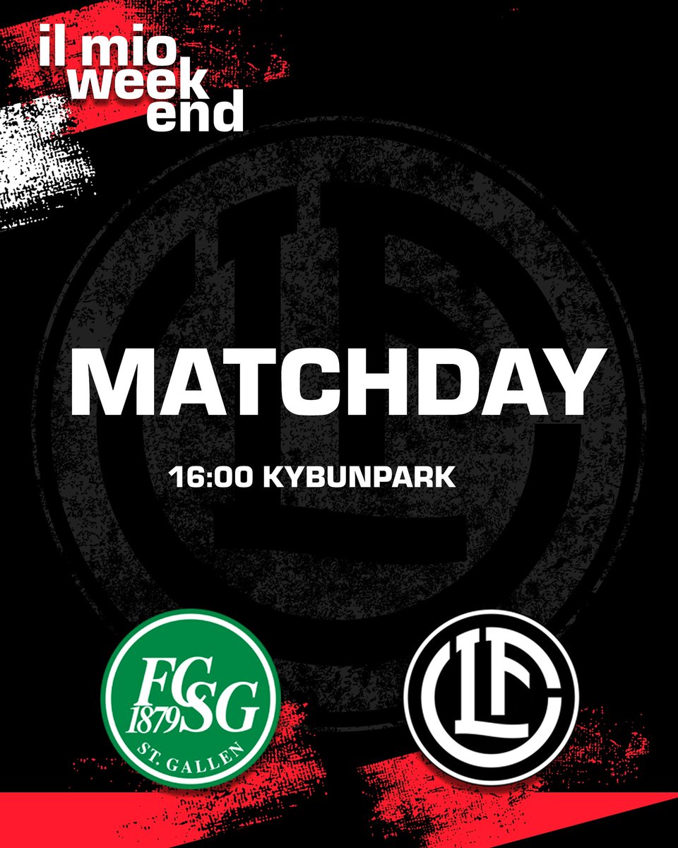 FCLugano1908's tweet photo. ⚪🖤

🆚️ @FCSG_1879
🏟 Kybunpark

#FCSGLUG
#ForzaLugano 
#Bianconeri 
#ilmioweekend https://t.co/fUCbBi30LO