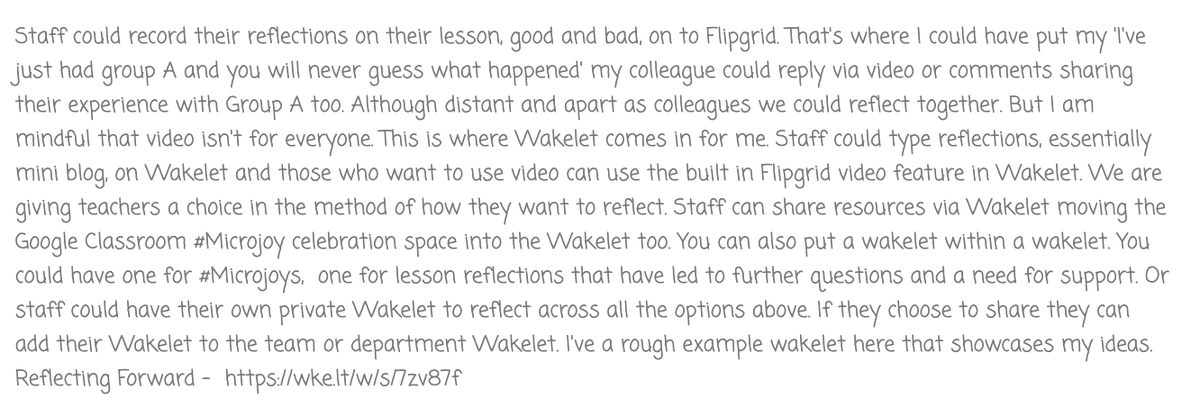 fungooli's tweet photo. 🥰🥰🥰 LOVE this post by @WhatTheTrigMath , written just after the @GEG_UK event (#reflectingforward 👉https://t.co/AeWhmrv3z5)
💡The ideas! Using 💚@Flipgrid or 🌊@wakelet to encourage #collaborative reflection. Celebrating #microjoys 😊.
🤩Her blog: https://t.co/YV3WtDG9HB https://t.co/VjHYE8RAhe