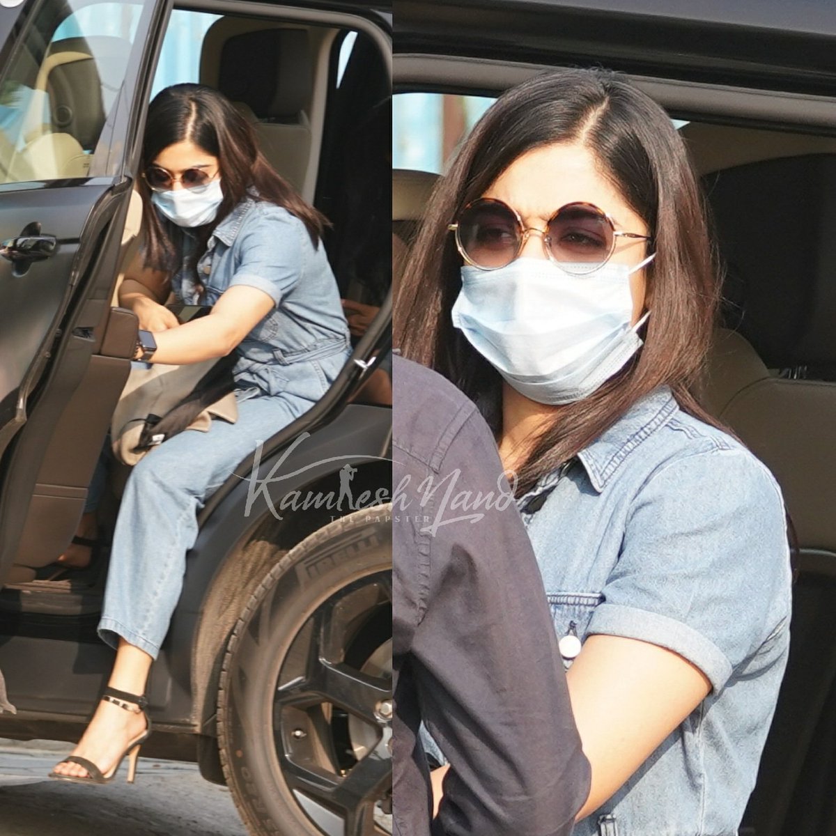 Mask on 😊 #RashmikaMandanna out n about papped in city hyd 

📸 @kamlesh_nand #southpaparazzi @iamRashmika @ArtistryBuzz #rashmikamandannafans #sundayouting