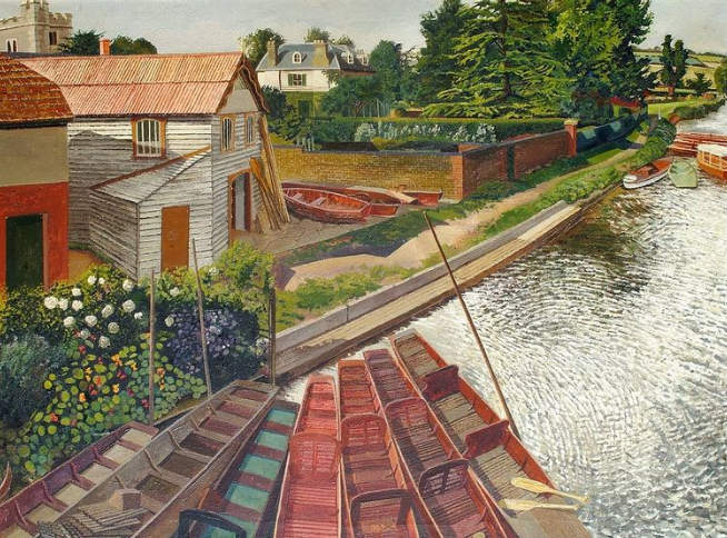 Stanley Spencer-   View from Cookham Bridge, 1936.
