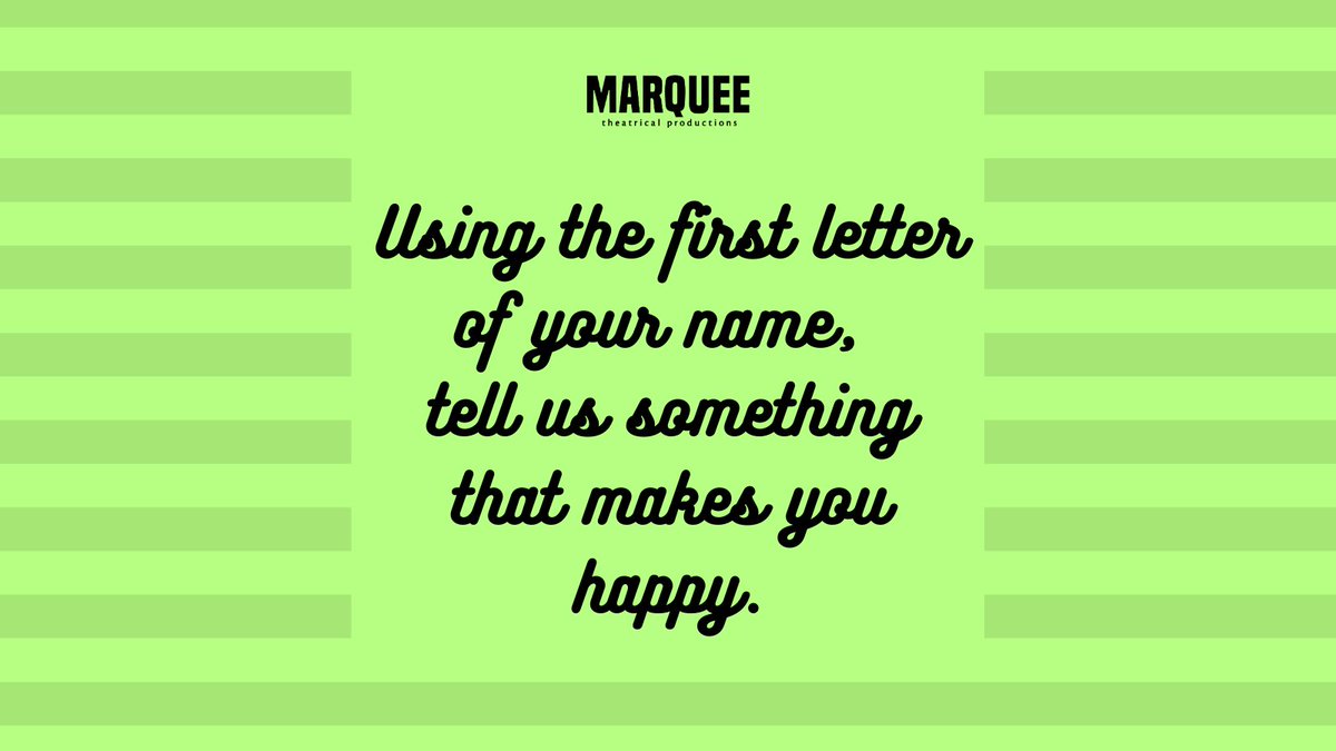 MarqueeTP's tweet image. C’mon everyone - let’s play! We can’t wait to see your answers.
#weliketoplay #firstletter