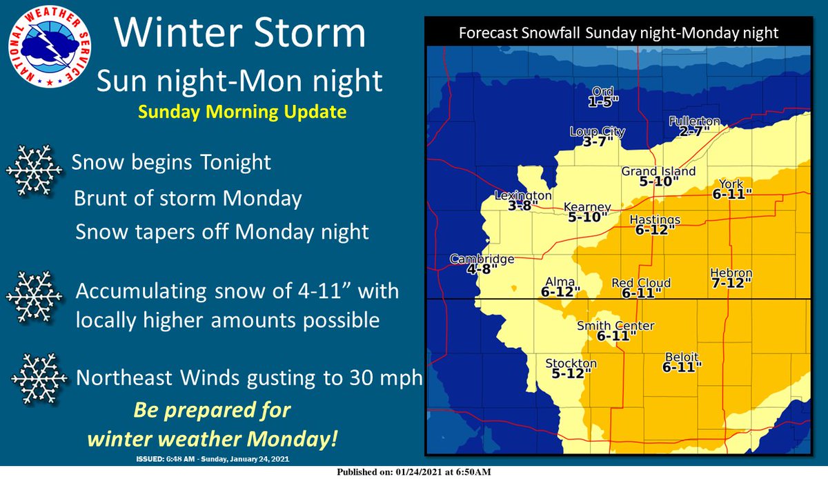 NWSHastings's tweet photo. A Strong Winter Storm is expected to impact the region tonight through Monday. #newx #kswx https://t.co/nyAD2q2lFz