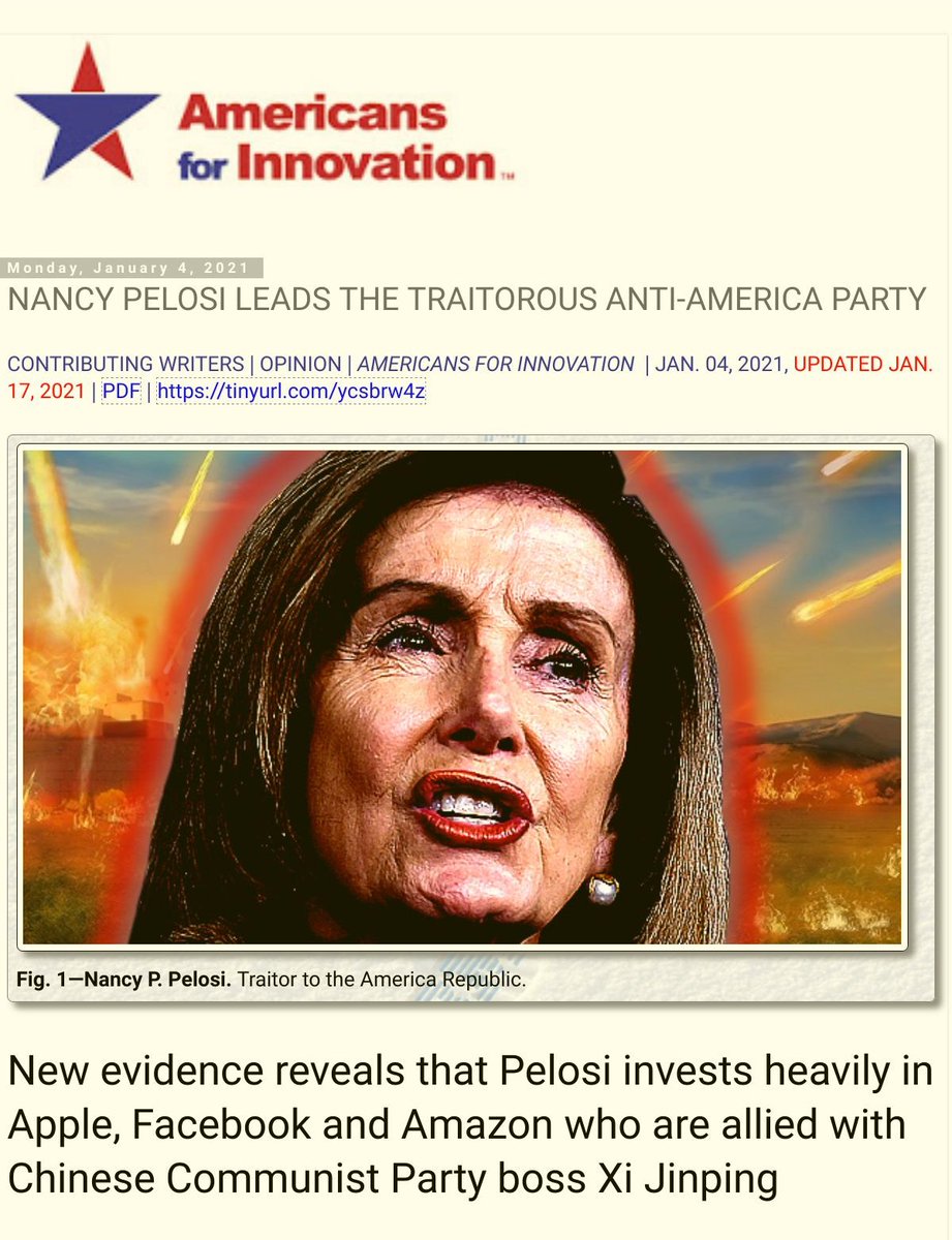 "At least 218 U.S. Representatives are aiding and abetting Pelosi's treason"