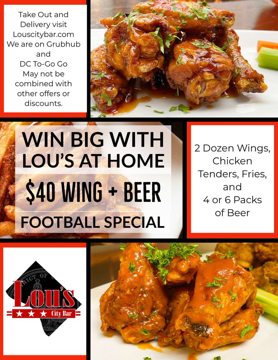 LousCityBar's tweet photo. A wing special to end all wing specials #wingsindc #dcfood #dcdelivery #dctakeout https://t.co/DZcXgDBmnl