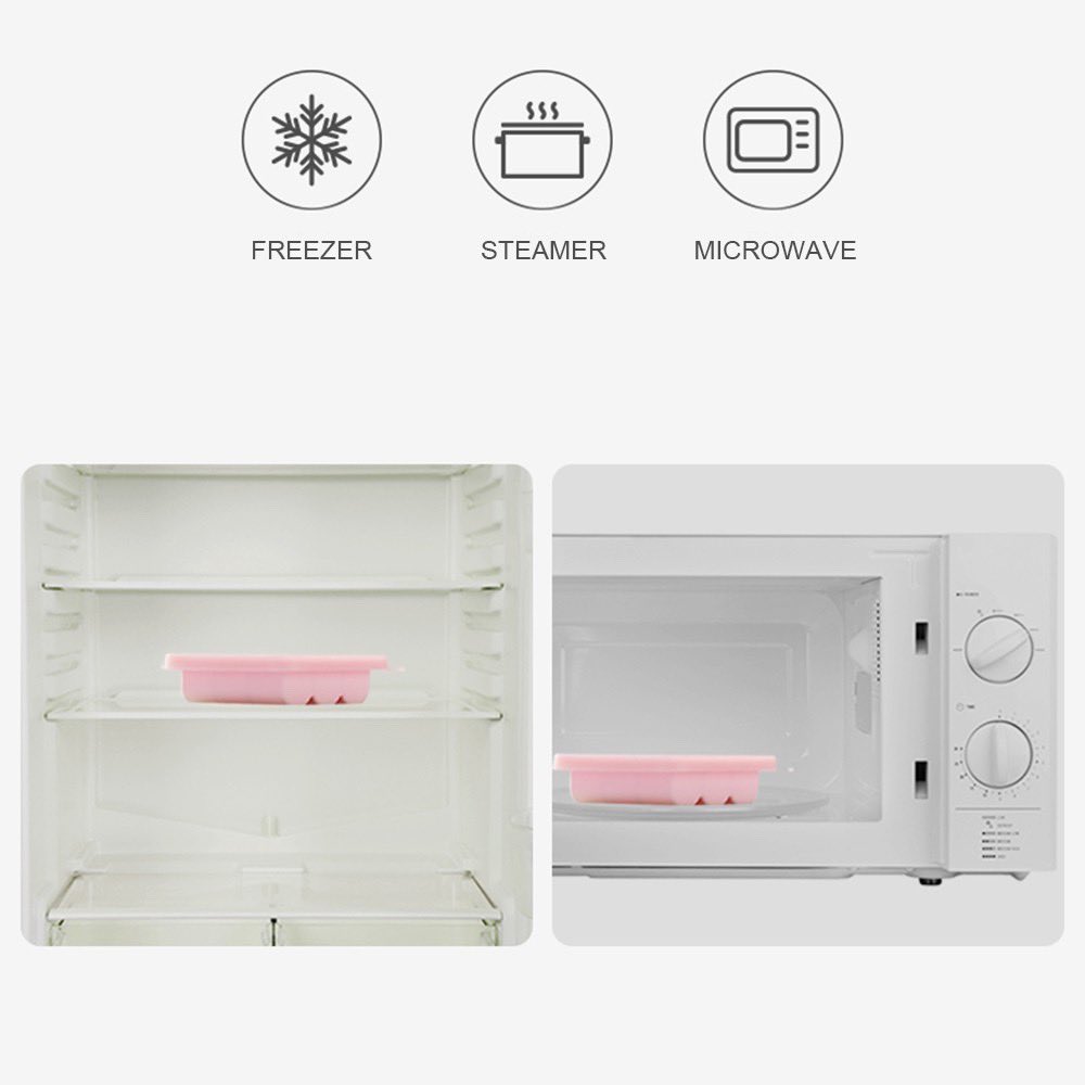 3. Cube food storage. Nak letak makanan yang dah jadi puree and simpan dalam freezer. Cari yang silicone supaya tak emo nak keluarkan!  https://shp.ee/e3q7i3v 