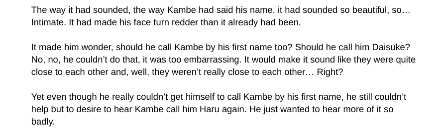 New snippet of chapter 12 of fate doesn't care about money  an abo daiharu fic written by me and <a href="/Adonraz/">💴 Dice 🌸</a> 

Looks like Haru is having a bit of a crisis with how he feels about daisuke 👀👀 New chapter will be released soon!
