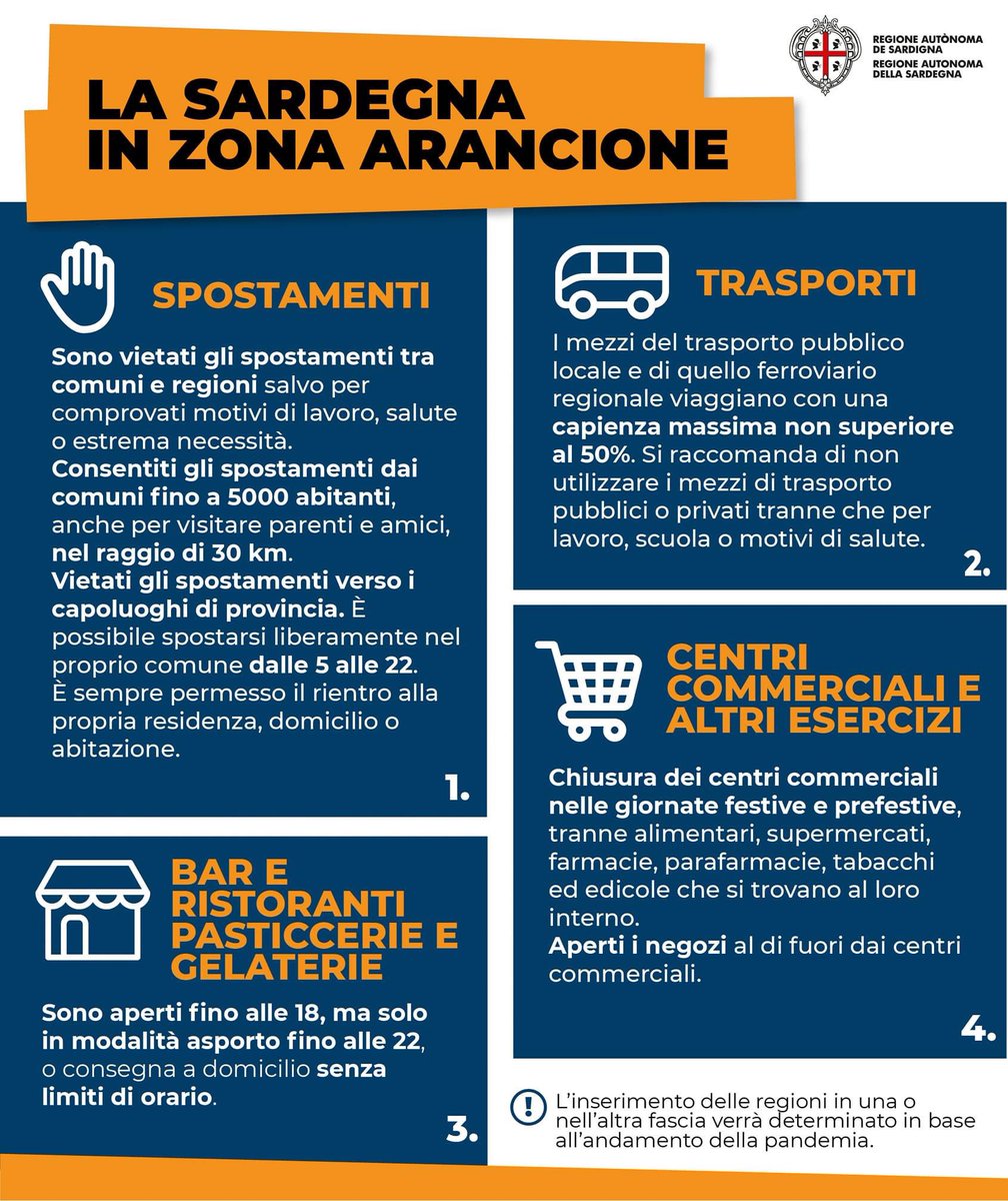 comunealghero's tweet image. #ZonaArancione: da oggi e fino al 7 febbraio la Sardegna si colora di arancione. Lo ha stabilito l'ordinanza ministeriale: bit.ly/2LYp38I
Consulta le #Faq: bit.ly/39c4tKQ