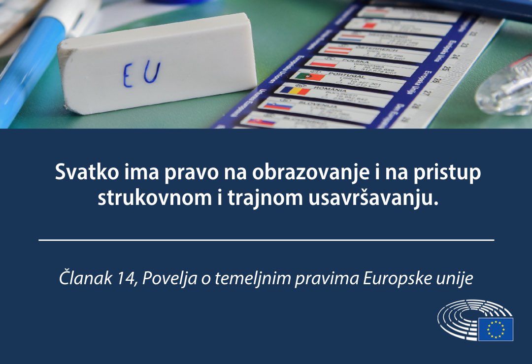 EP_Zagreb's tweet photo. Danas obilježavamo Međunarodni dan obrazovanja! 🌍📖
Istražite što EU🇪🇺  čini kako bi obrazovanje bilo prilagođeno i dostupno svima 👉 https://t.co/RfEXfXDJD1 #euforme #educationforall
@EK_Hrvatska https://t.co/o2fTOhBYEx