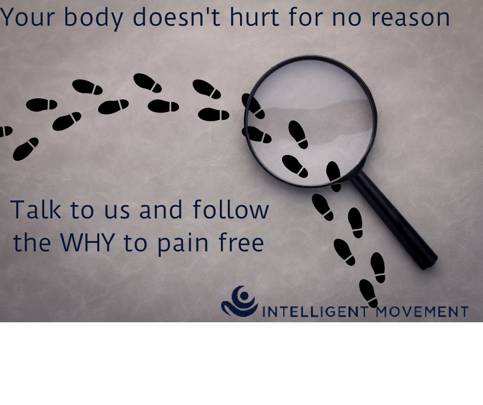 GravityCaz's tweet photo. Here at Intelligent Movement we  don't just fix the hurty bit. We follow the WHY. Why is body doing what it's doing? Can you be moving differently so it doesn't hurt?  Follow the why and you're guaranteed to get to pain free. #livepainfree #selfcare #movewell https://t.co/PpkZT9uMoo