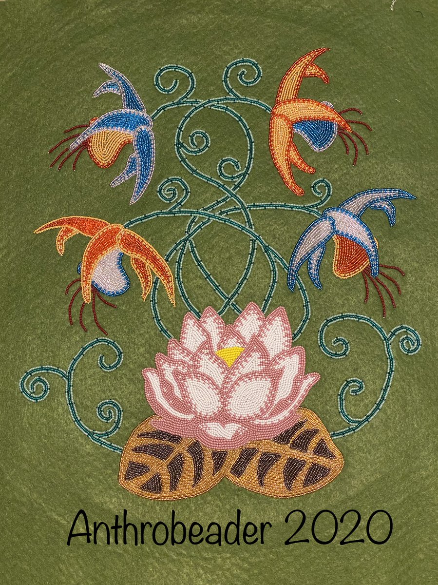 I’ve seen several Nez Perce floral bags and I learned: 1) symmetry is key; 2) imagination makes any flower shape possible; and 3) embrace all the colours. This is the piece I worked on during quarantine. It’s my design but 100% learned from my Nez Perce Ancestors.