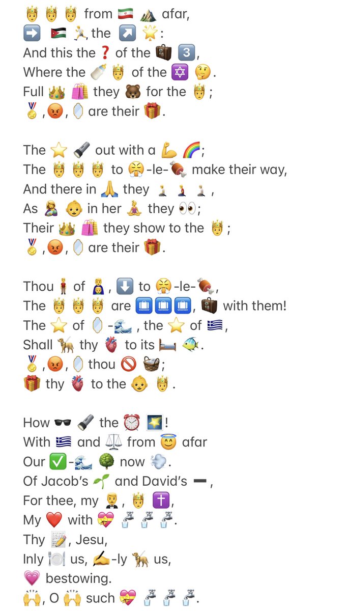 mrgrahamross's tweet photo. The Three Kings (with apologies to Cornelius/Atkins/Nicolai). #EmojiAnthems #virtualSunday https://t.co/R2htoFGqmB