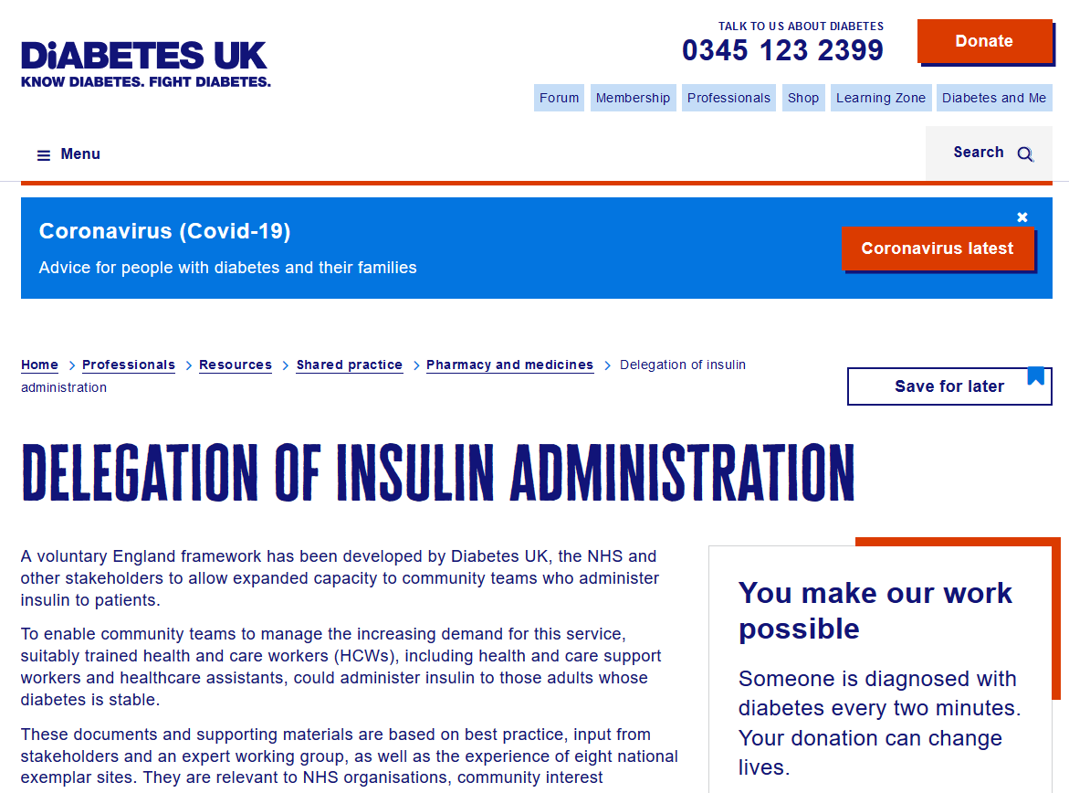 Delegation of #insulin administration guidance published by <a href="/DiabetesUK/">Diabetes UK</a> will expand capacity to community teams who administer insulin to patients. 

#teamCNO read more:  tinyurl.com/y6l3tdza