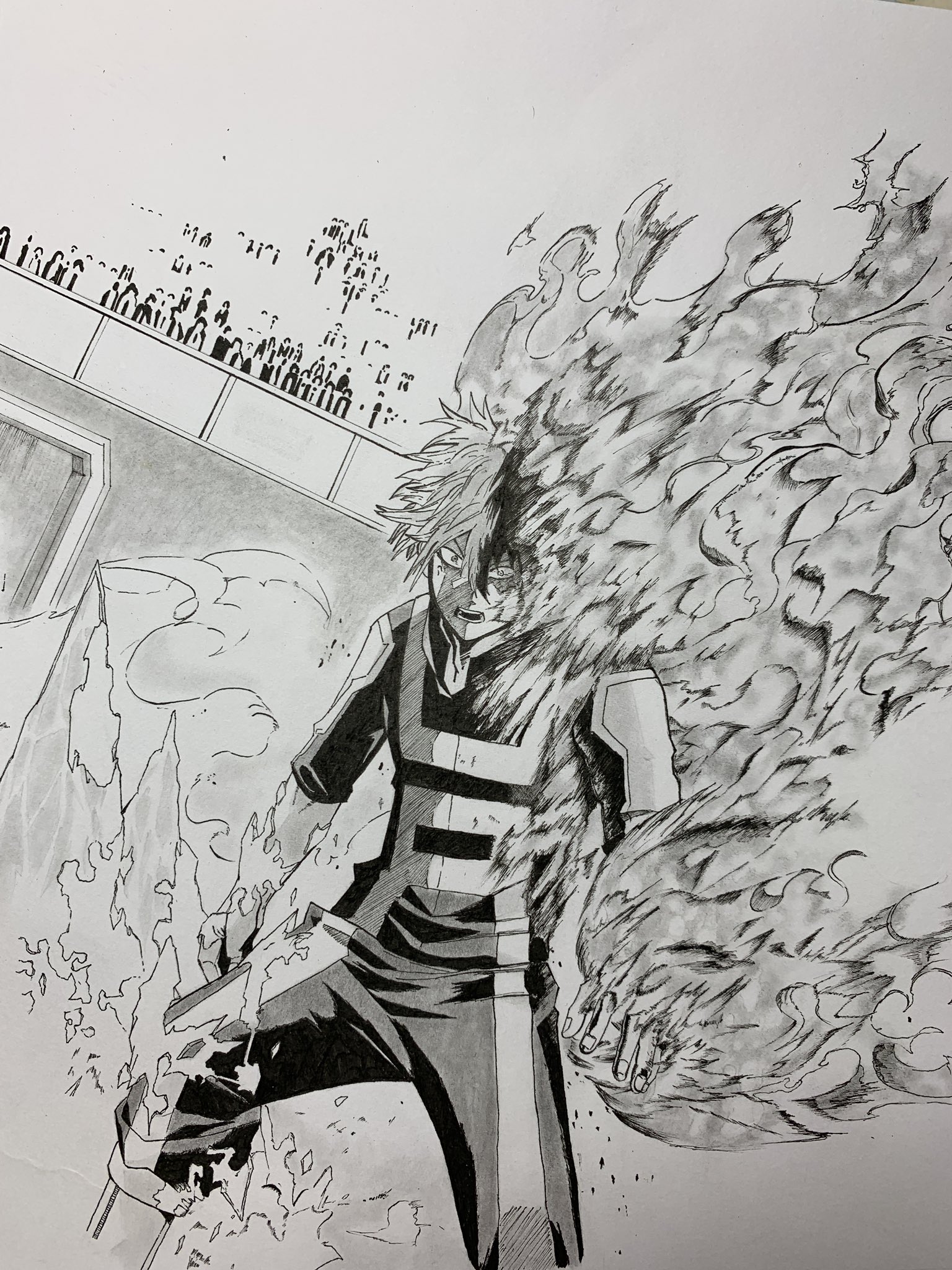 僕のヒーローアカデミア 轟焦凍 原作絵 どこぞの高校生 on X: 