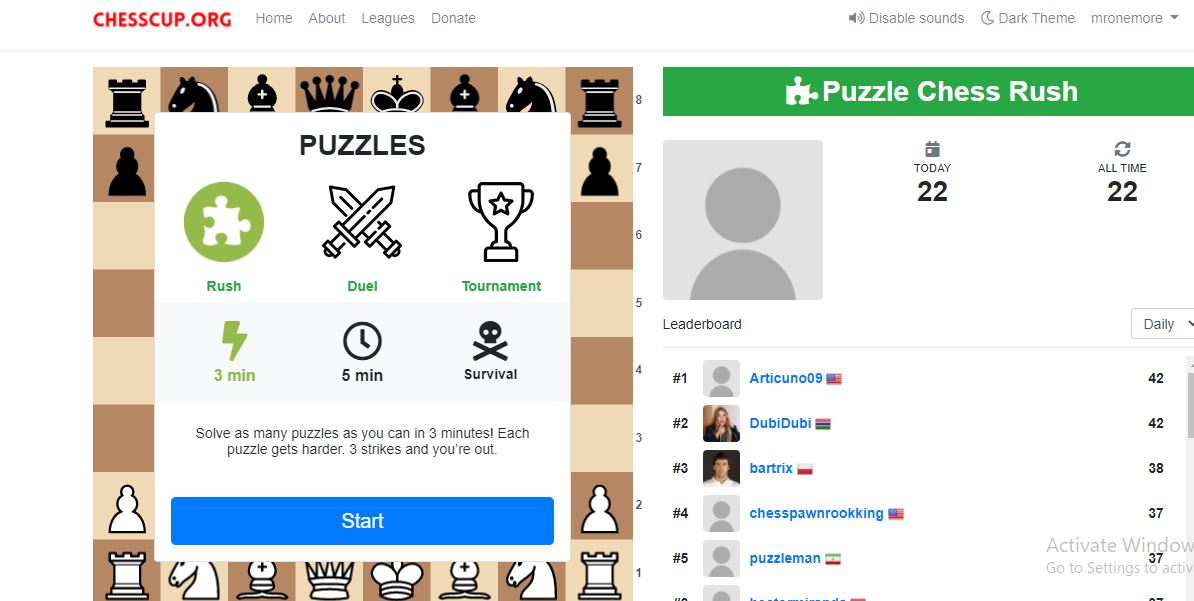 this new free puzzle rush-style site based on lichess puzzles is amazing chesscup.org - and you can set up tournaments solving by theme (like mate in 2 etc) - great for a school chess club! #chesspunks