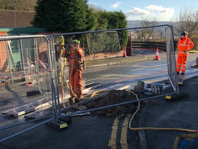 LisaPinney's tweet photo. .@CoalAuthority hand drilling crew identified precise location and extent of collapsed mine shaft in #Skewen yesterday which allows us to bring in bigger equipment for further investigation. Work continues today @MikeFromNeath1 @NPTCouncil @swpolice https://t.co/Mh5lprSq3T