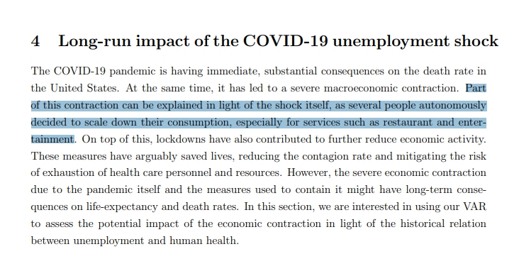 The NBER paper he cites says this - it contradicts his own claims.And I don't recall Toby *ever* calling for more economic relief for people during the pandemic. If he really is concerned about the effects of the pandemic, that's a surprising omission. https://www.nber.org/system/files/working_papers/w28304/w28304.pdf