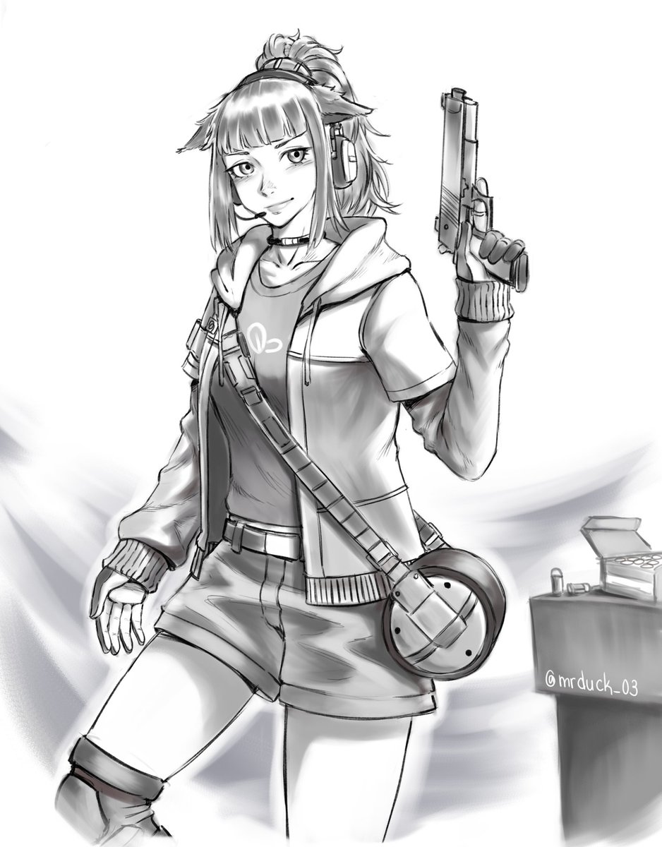 'wanna practice shooting with me doctor? '
#arknights #ArknightsFanArt #arknightsjessica #jessicaarknights
#arknightsart #arknightscomic