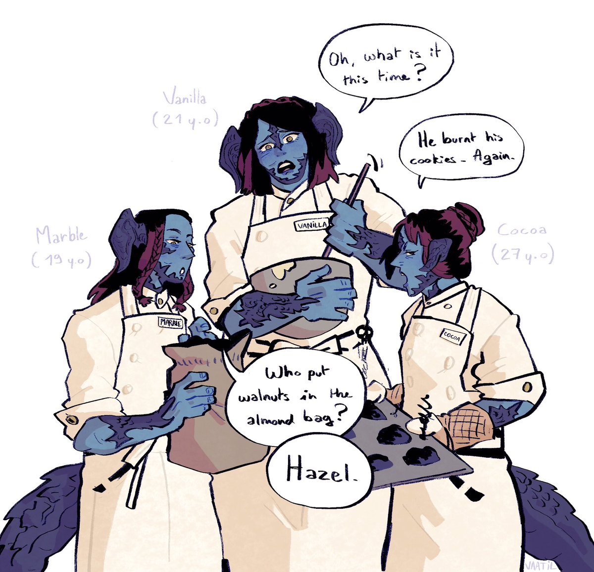 A normal day at the Poundcake’s family bakery (nobody’s forcing him)