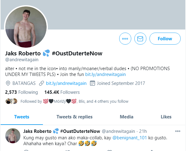 Sarah_Duarte30's tweet photo. @andrewitagain kung maka puna tong baklang to kla mo naman maganda mga post puro kababuyan lang https://t.co/lwYls5GnbK