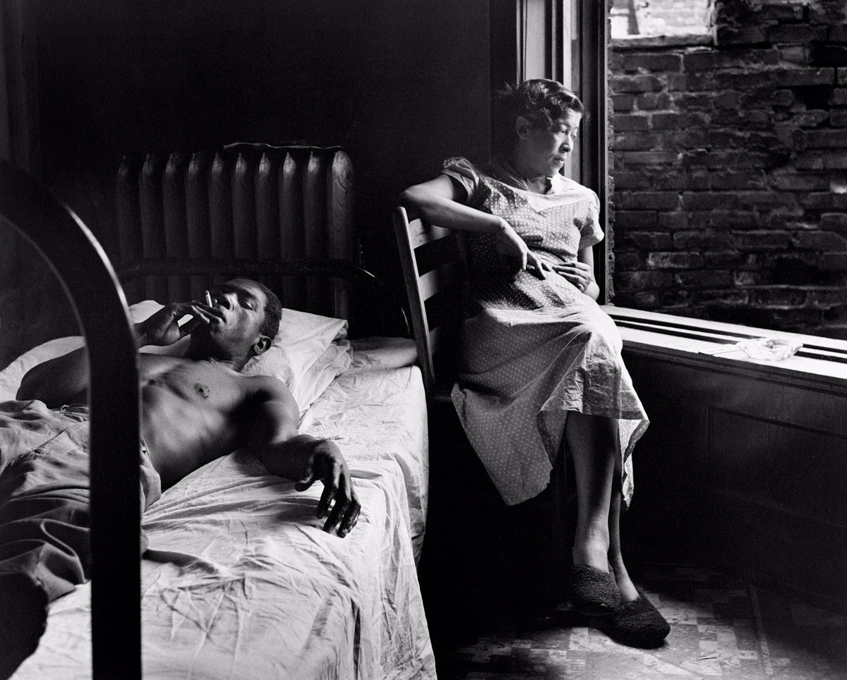 Some had stayed in Fort Scott, others followed a more diverse path and some were off the rails altogether. Parks documented their current situation. Tenement Dwellers, Chicago, Illinois, 1950 by Gordon Parks.
