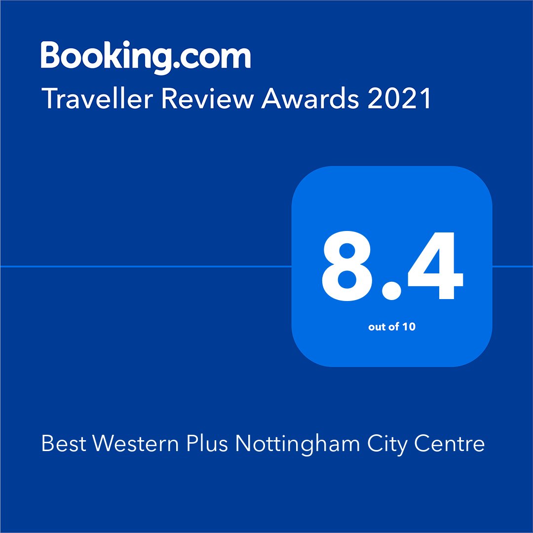 We are delighted to receive this after a challenging 2020! Thank you to our guests for taking the time to post reviews.
We are open and welcoming essential workers, we look forward to seeing more of you very soon! <a href="/BWNCC/">Best Western Plus Nottingham City Centre</a>  <a href="/bookingcom/">Booking.com</a> #nottingham
