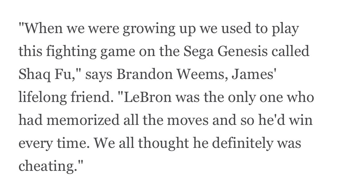 And it’s not even basketball related. I can’t find the clip but there’s an interview of him correcting Chris Bosh about a story and Bron randomly remembers the day of the week.And then, there were video games:
