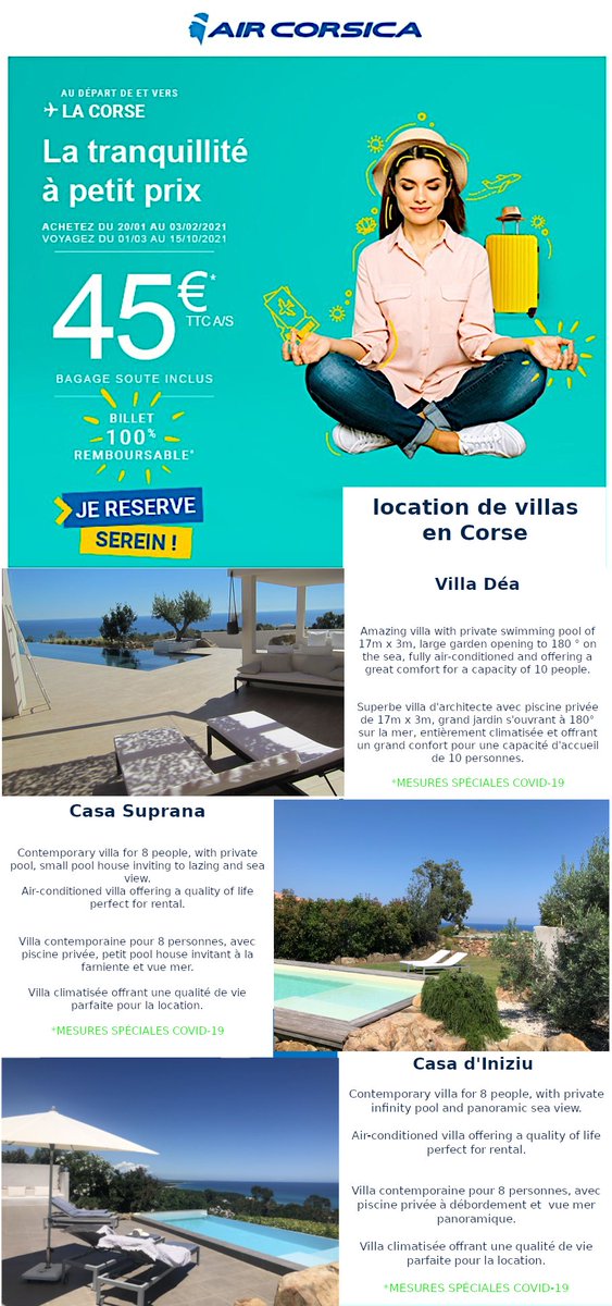 louervillacorse's tweet photo. https://t.co/wcxT2rEFkr <notre site <resa direct propriétaire
BOOKING 2021 = OUVERT. 😎 
Situées au coeur de la #Côte_des_Nacres, vous trouverez à 2km, une superbe #plage_de_sable fin ... à peine plus loin, vers le Sud, se succèdent, anses discrètes et petites criques. #Porto_Vec https://t.co/A1fz8CfTGm