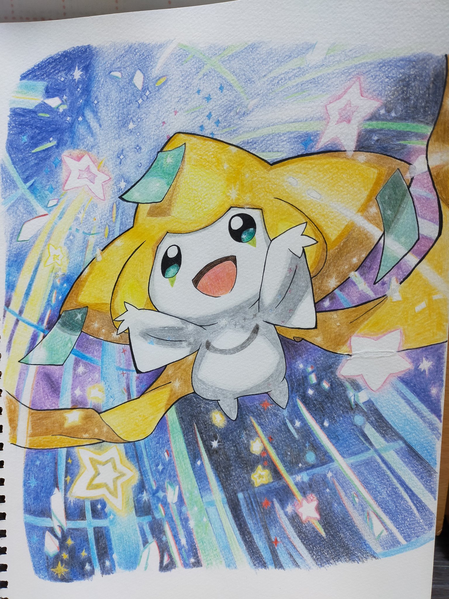 えぬ En Twitter かなり遅くなったけど ジラーチ完成しました めっちゃ可愛い 一番好きなポケモン よければみてくださいー ポケモン 色鉛筆イラスト ジラーチ 色鉛筆 ポケモン好きな人と繋がりたい イラスト好きな人と繋がりたい アナログイラスト