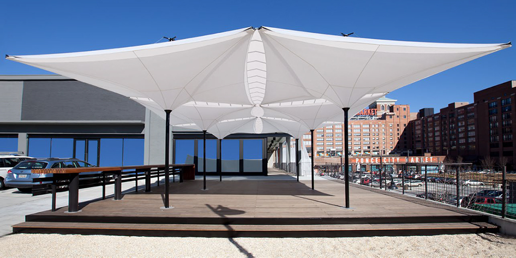 MDTtex's tweet photo. Tensilation an ultra-light shade and rain shelter for catering, trade shows and other events, also with levelable floor available. #mdttex #textilearchitecture #umbrella #architecture  #outdoorliving  #sun #outdoor #parsol #outdoordesign  #germany #designer #tensilation #grimshaw https://t.co/I63TZIH9me