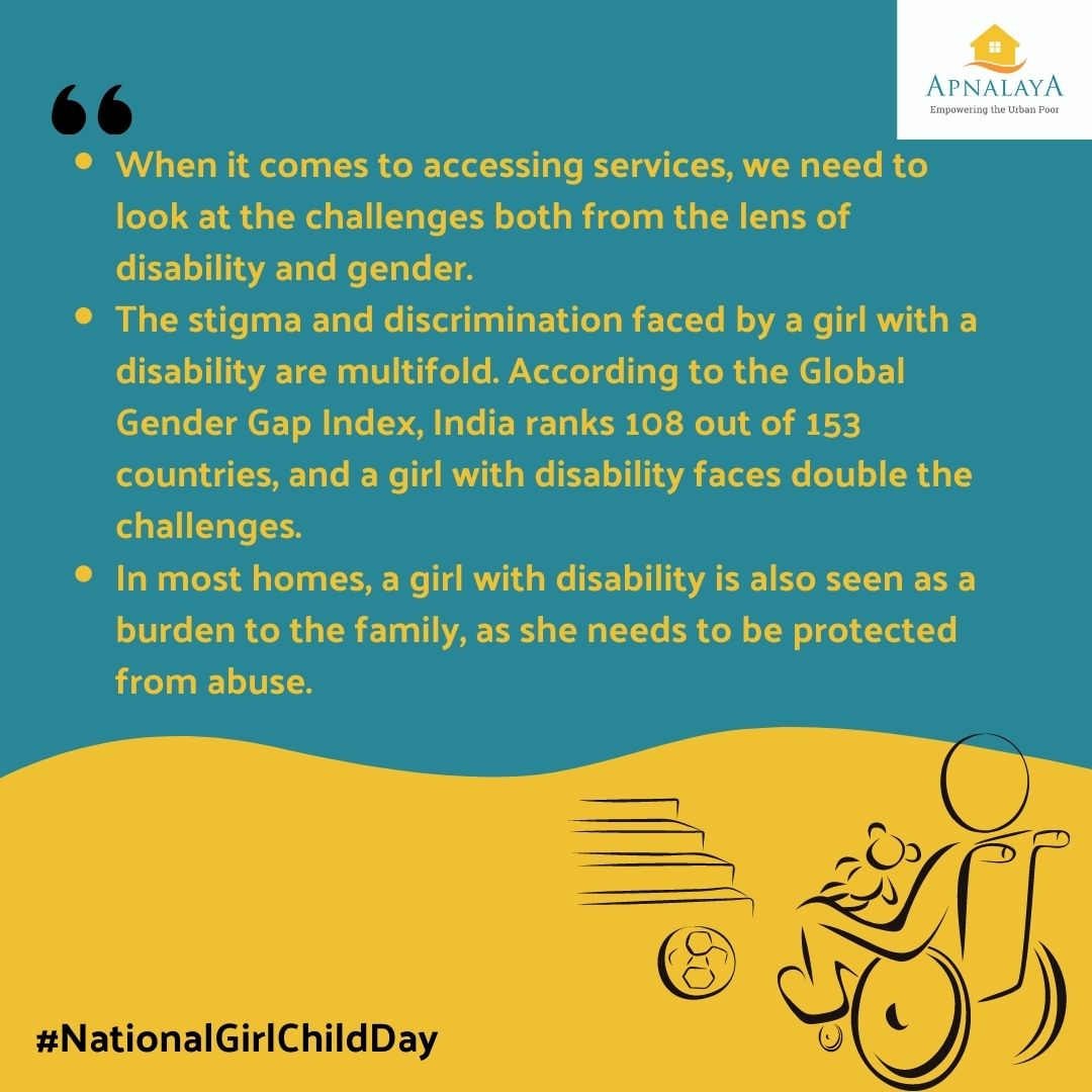 . @poornimaa_nair, Director, Health & Disability, Apnalaya, highlights some important points on working with girls with disabilities.  #NationalGirlChildDay  @PreranaATC  @NGOprotsahan  @STCI_Mumbai  @CSAfamilyforall  @LeherIndia  @ArunKumar3165